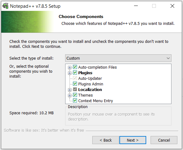 customize install npp