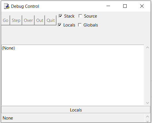 debug control window
