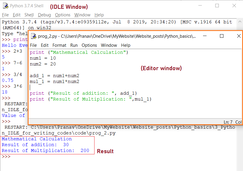 Python, IDLE