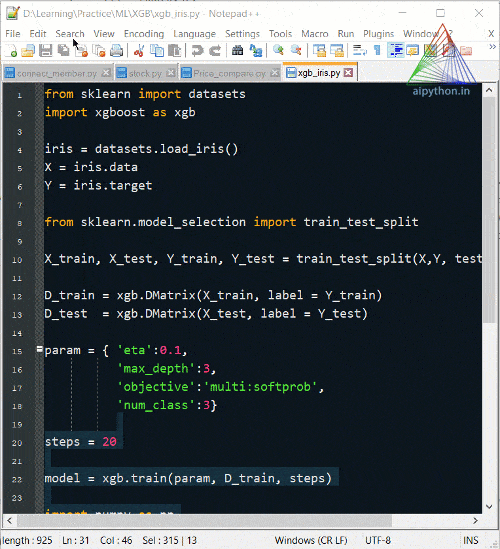 search in many file notepad++ python